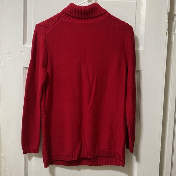 coldwater creek red knit turtleneck women’s medium - Picture 5 of 5